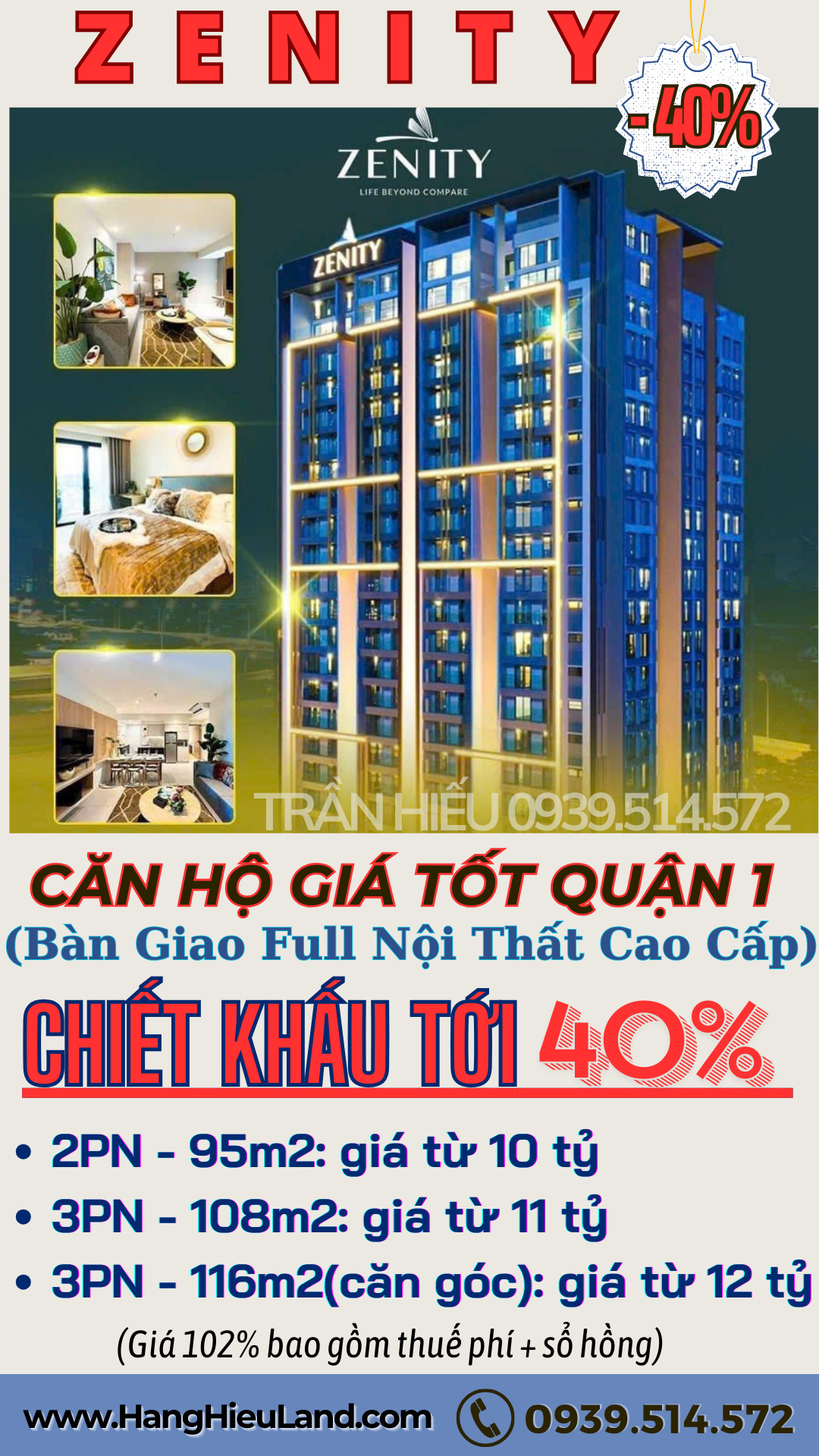 CĂN HỘ CAO CẤP ZENITY NGAY Q.1 NHẬN NHÀ Ở LIỀN – CHIẾT KHẤU LÊN TỚI 40%